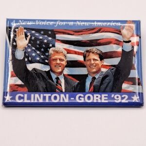 Vintage Political Pin for Clinton-Gore 1992 Presidential Campaign